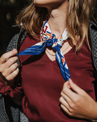 Foulard caneva bleu